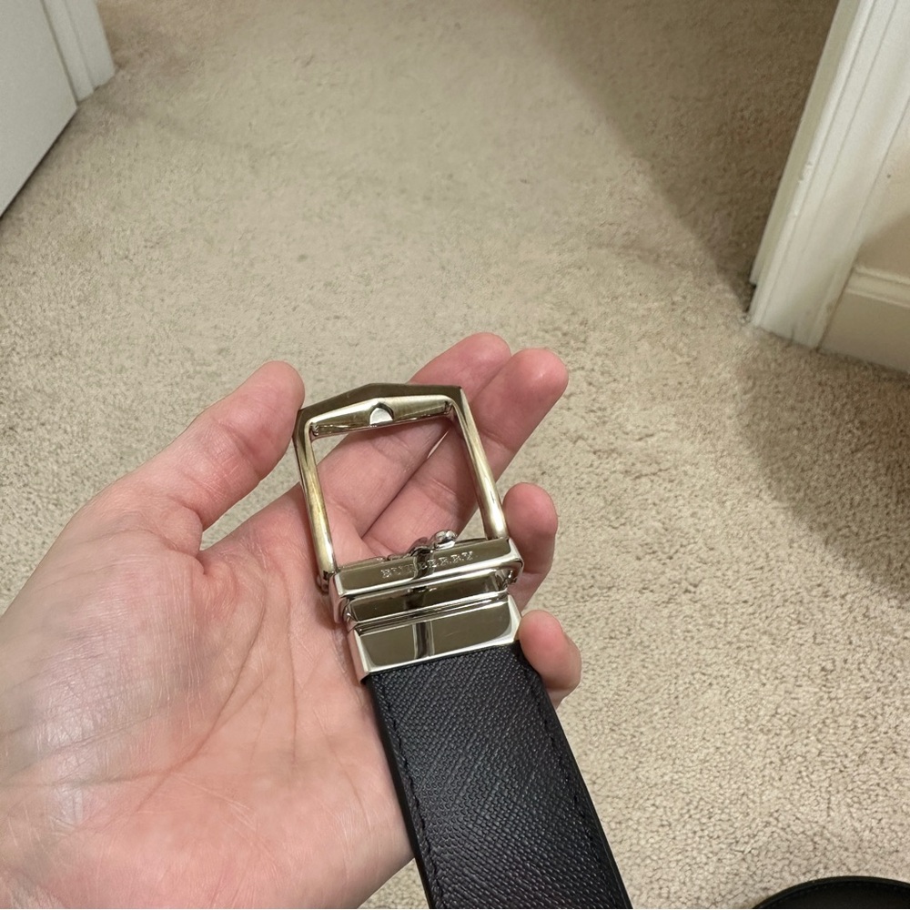 Burberry REVERSIBLE LONDON CHECK AND LEATHER BELT - Picture 12 of 14